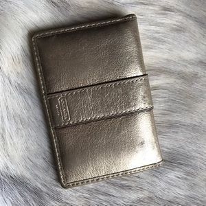 Coach Gold Leather Mini Wallet (Authentic)